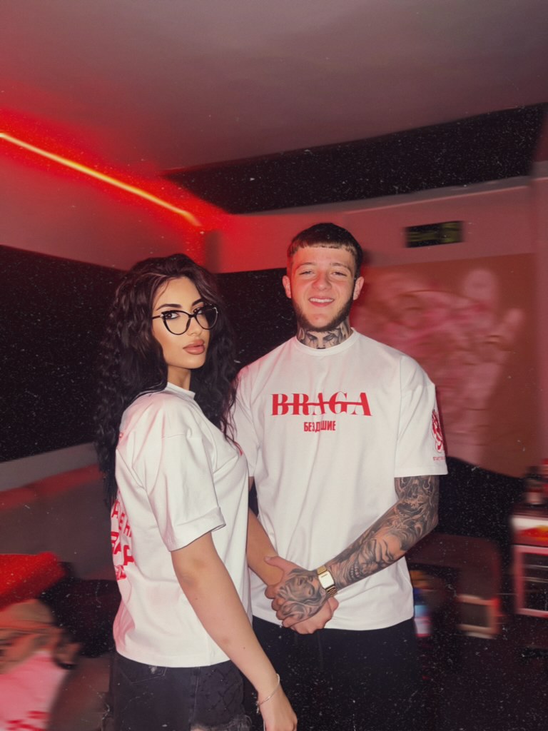 T-shirt Bezdushie white / red